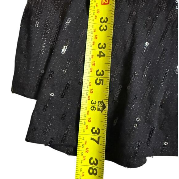 David Meister NWT Black Sequin Party Dress Draped Overlay Sz 10 - Picture 7 of 7